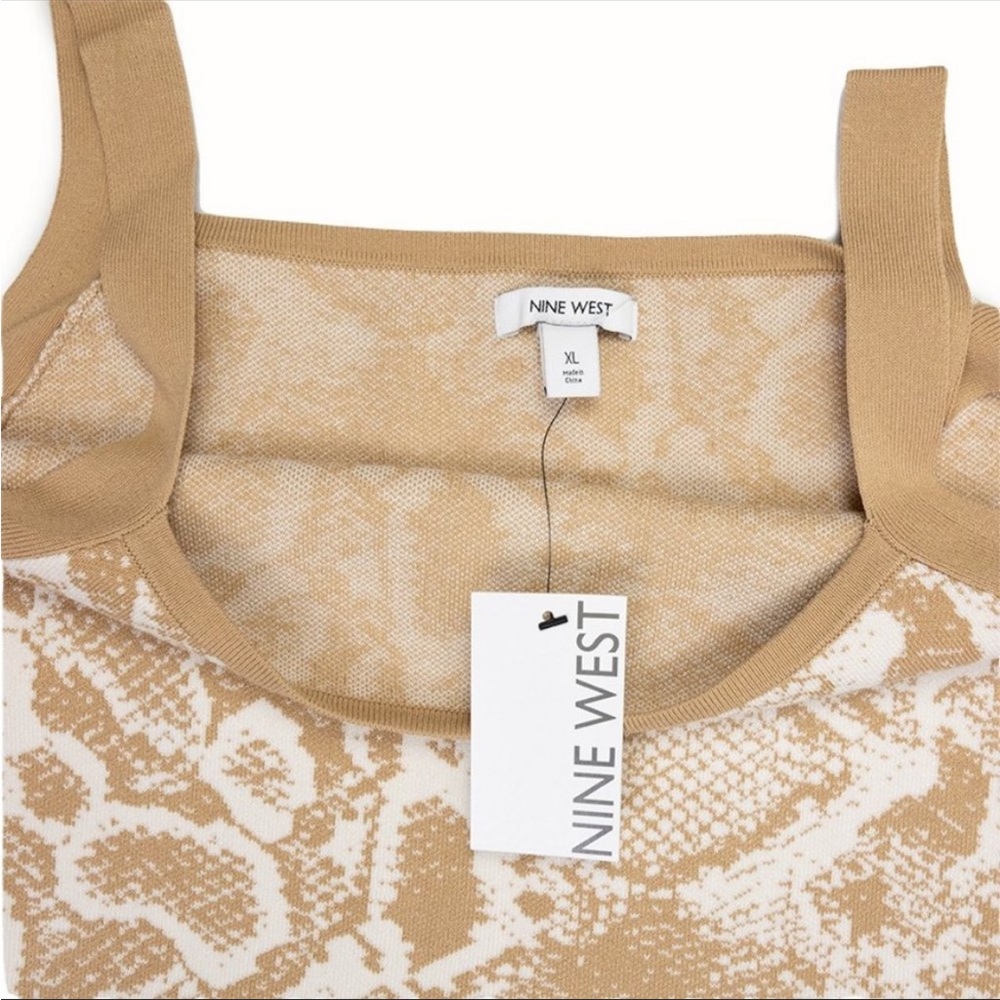 Nine West Square Neck Python Sweater Tank Sleeveless XXL - Picture 6 of 7